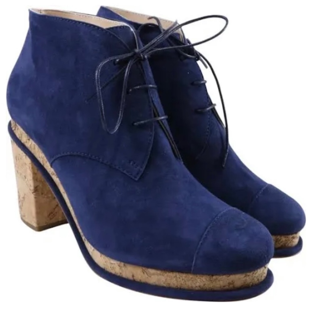 Chanel boot blue suede and cork - Picture 2 of 3